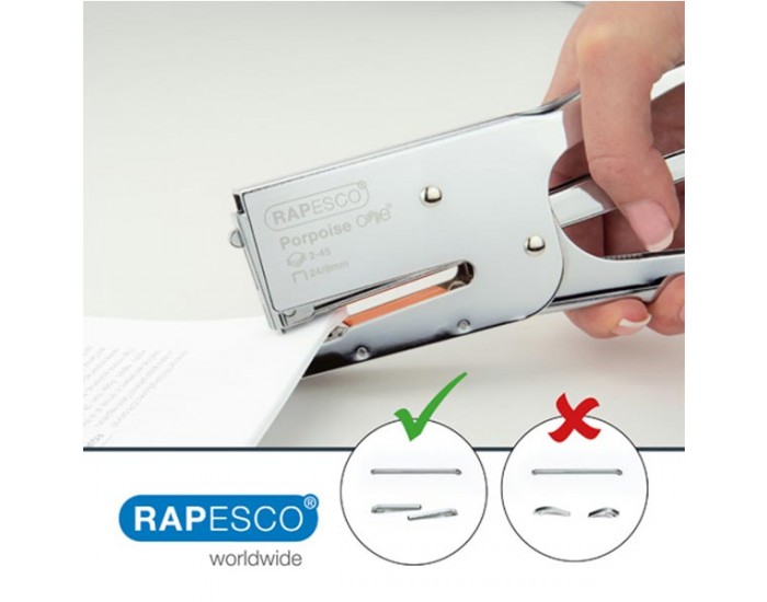 Rapesco Телбод Porpoise One, тип клещи, с включени 1000 телчета 24/8 mm