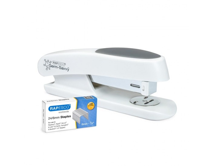 Rapesco Телбод Germ-Savvy Eco Sting Ray, 24/6, за 20 листа, бял