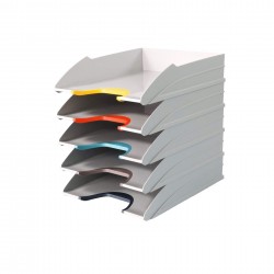 Durable Комплект хоризонтални поставки Varicolor, асорти, бели, 5 броя - Durable