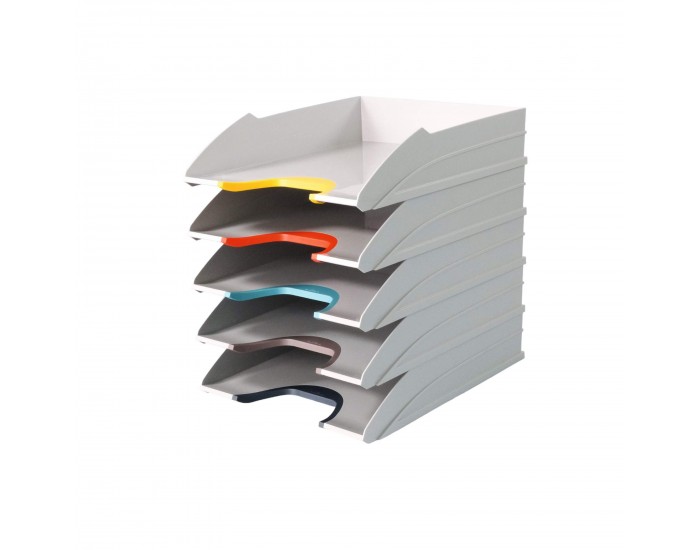 Durable Комплект хоризонтални поставки Varicolor, асорти, бели, 5 броя