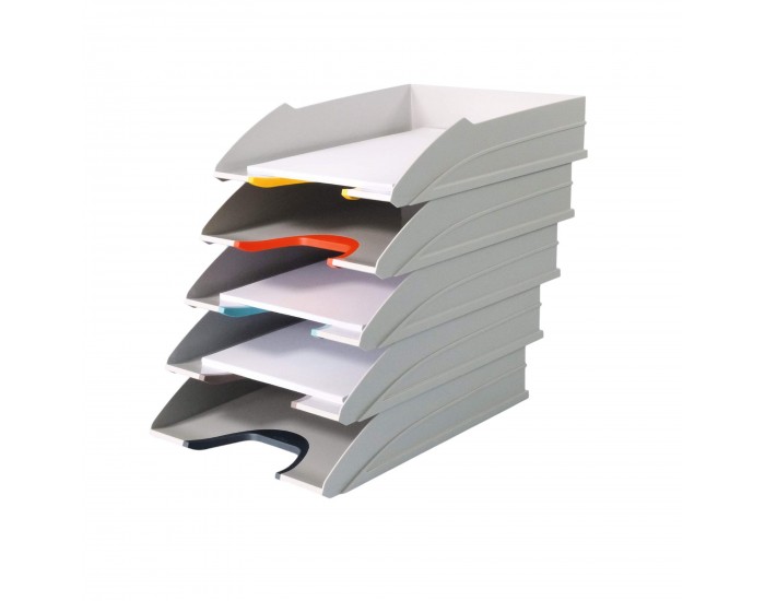 Durable Комплект хоризонтални поставки Varicolor, асорти, бели, 5 броя