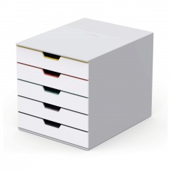 Durable Бокс за документи Varicolor, с 5 чекмеджета ,бял - Durable