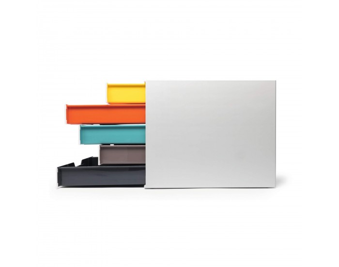 Durable Бокс за документи Varicolor, с 5 чекмеджета ,бял