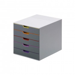 Durable Бокс за документи Varicolor, с 5 чекмеджета ,сив - Durable
