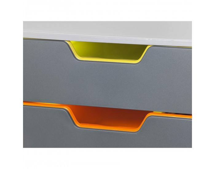 Durable Бокс за документи Varicolor, с 5 чекмеджета ,сив