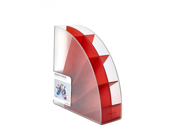 Sworld Поставка за химикалки, с 4 отделения, червена