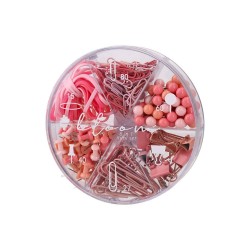Комплект дребни канцеларски материали Biro Time Spinel, розови - Офис аксесоари
