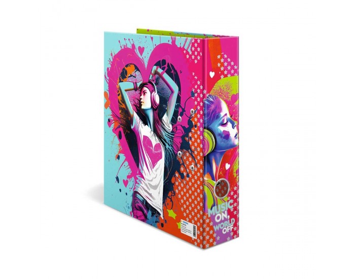 Herma Класьор Music Girl, картонен, 7 cm, музикално момиче