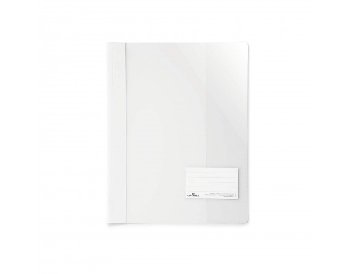 Durable Папка, A4+, PP, с джоб за визитка, бяла