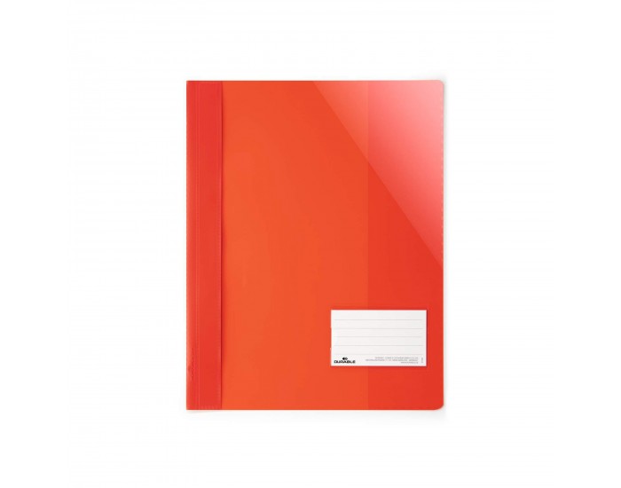 Durable Папка, A4+, PP, с джоб за визитка, червена