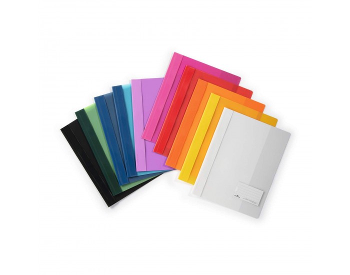 Durable Папка, A4+, PP, с джоб за визитка, червена
