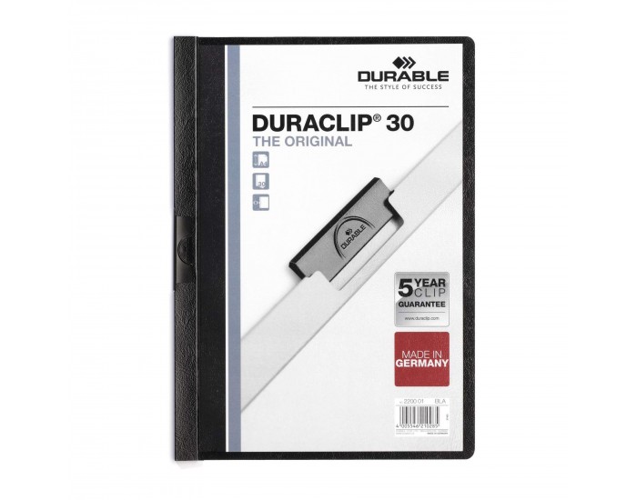 Durable Папка Duraclip 30, A4, черна
