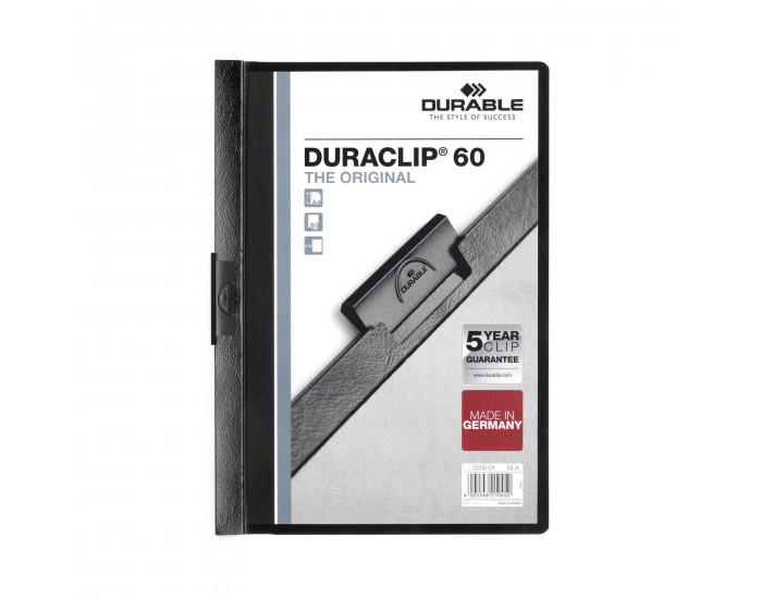 Durable Папка Duraclip 60, A4, черна