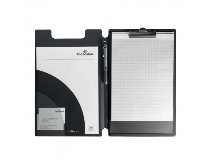 Durable Клипборд Special, A4+, PP, с капак и два джоба, черен