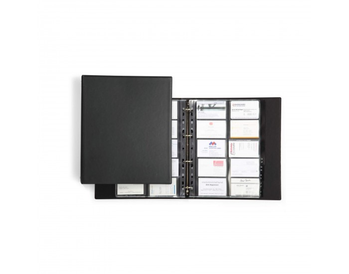 Durable Визитник Visifix, с рингове, за 400 визитки, черен