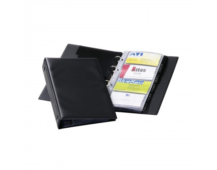 Durable Визитник Visifix, с рингове, за 96 визитки, черен