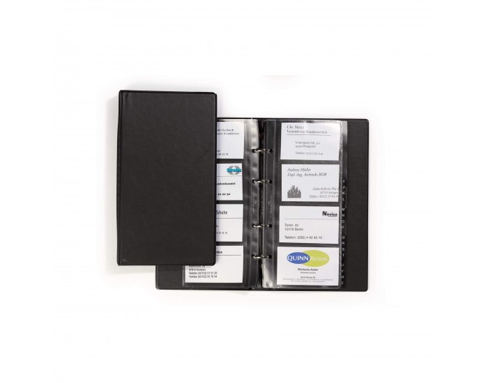 Durable Визитник Visifix, с рингове, за 96 визитки, черен