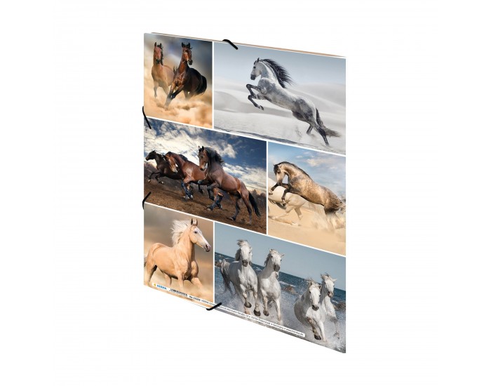 Herma Папка Animals, картонена, с ластик, A4, коне