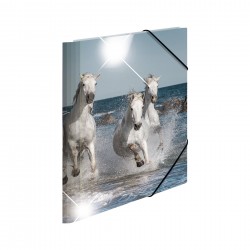 Herma Папка Animals, картонена, с ластик, A4, PP, коне - Herma