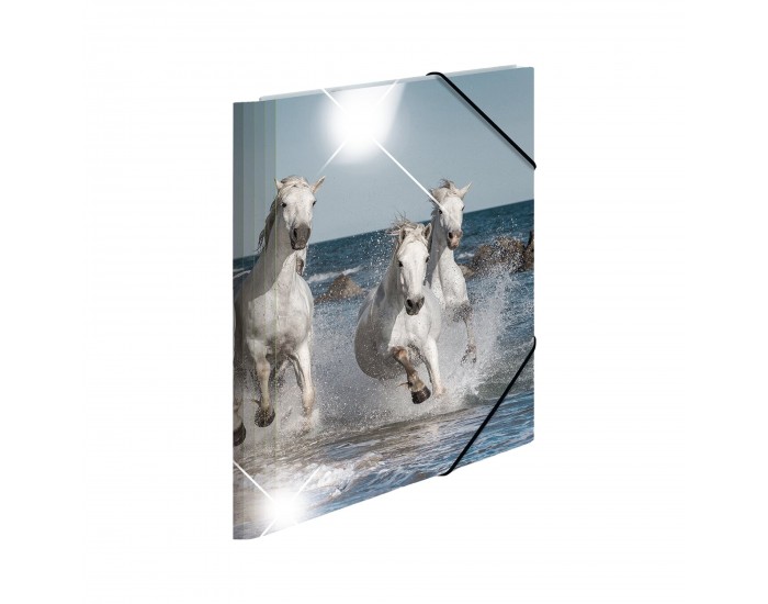 Herma Папка Animals, картонена, с ластик, A4, PP, коне