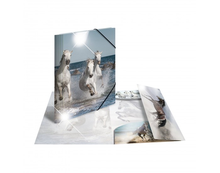 Herma Папка Animals, картонена, с ластик, A4, PP, коне