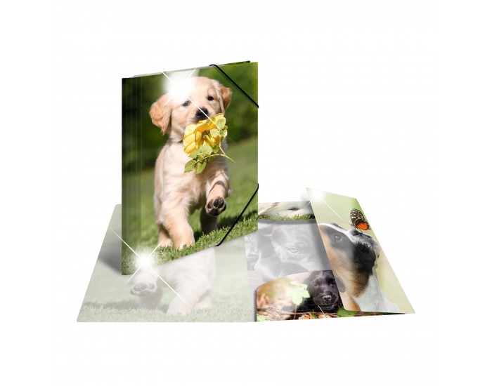 Herma Папка Animals, картонена, с ластик, A4, PP, кучета