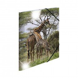Herma Папка Animals, картонена, с ластик, A4, PP, с африкански житовни - Herma