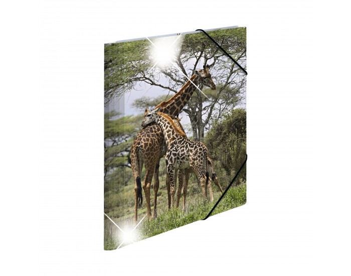 Herma Папка Animals, картонена, с ластик, A4, PP, с африкански житовни
