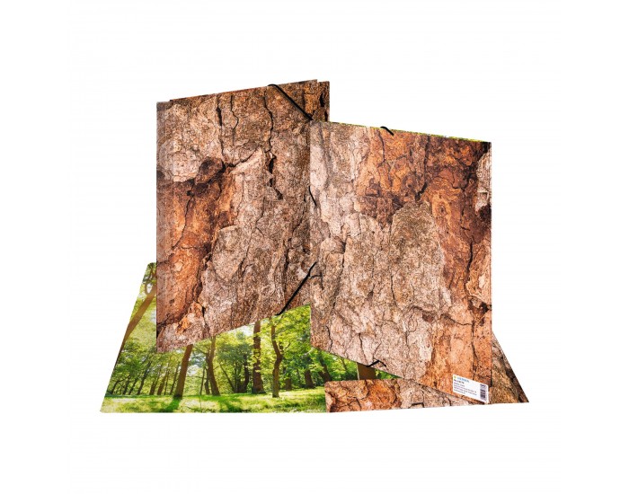 Herma Папка Nature, картонена, с ластик, A4, дърво
