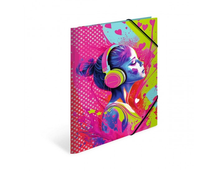 Herma Папка Music Girl, картонена, с ластик, A4, музикално момиче