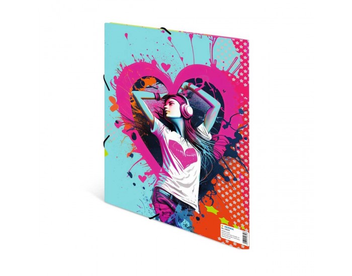 Herma Папка Music Girl, картонена, с ластик, A4, музикално момиче