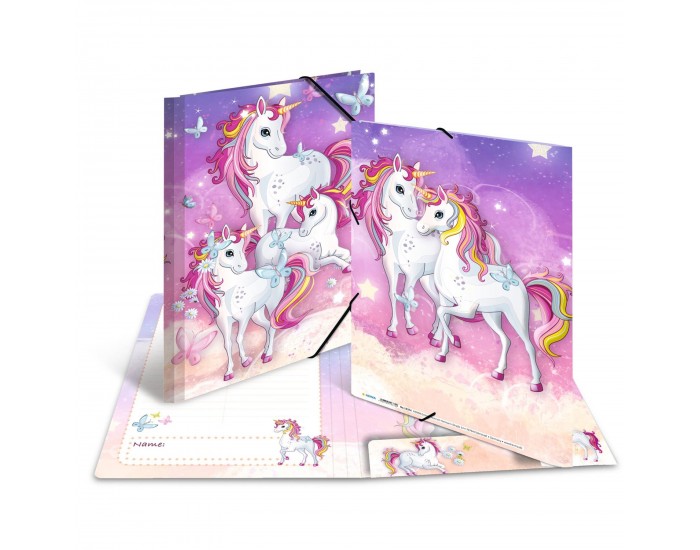 Herma Папка Unicorn, картонена, с ластик, A4