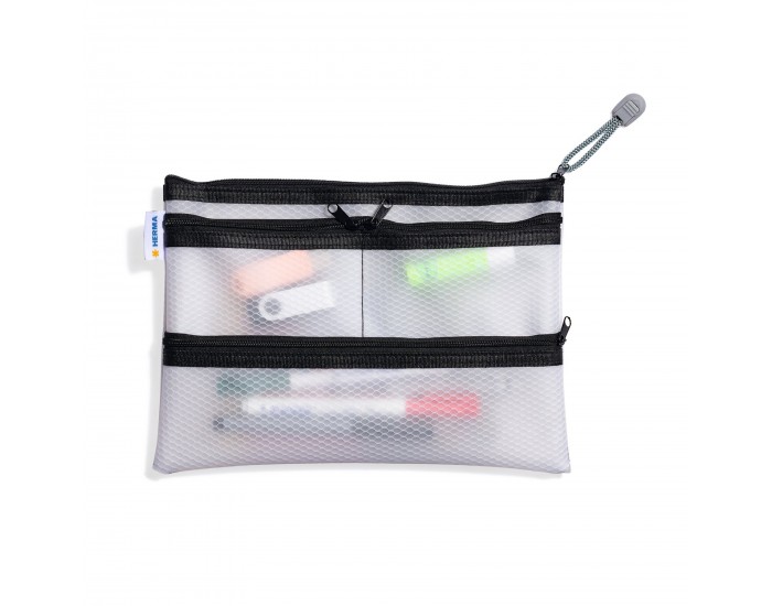 Herma Папка Universal Multibag, А5, с 4 отделения, с черен цип