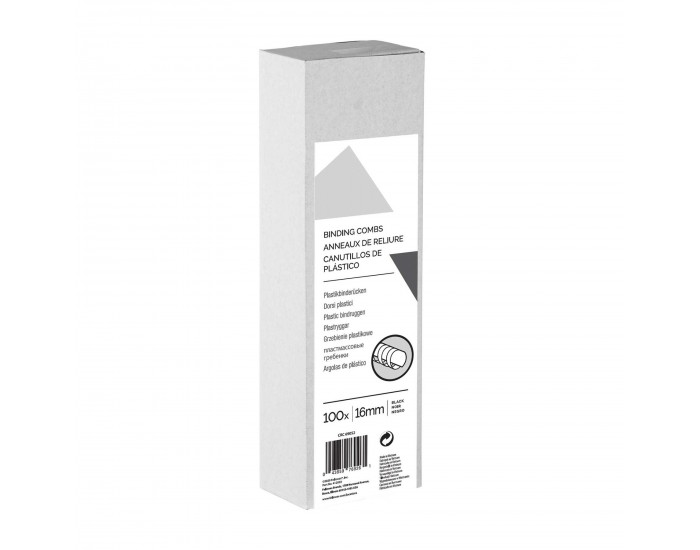 Fellowes Спирали за подвързване, 16 mm, черни, 100 броя