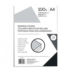 Fellowes Корици за подвързване, картонени, А4 250 g/m2, черни, 100 броя - Fellowes