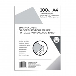 Fellowes Корици за подвързване, PVC, А4, 150 микрона, прозрачни, 100 броя - Fellowes