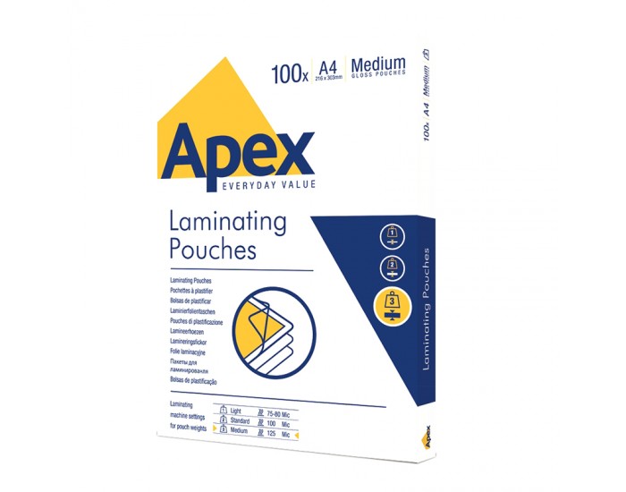 Фолио за ламиниране Apex, A4, 125 µm, 100 броя