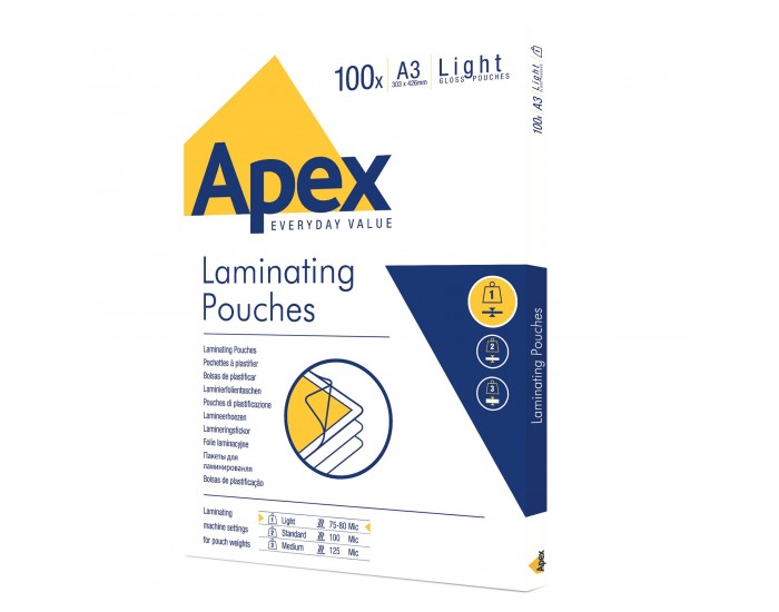 Фолио за ламиниране Apex, A3, 80 микрона, 100 броя
