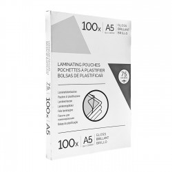 Fellowes Фолио за ламиниране, A5, 75 микрона, 100 броя - Fellowes