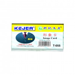 KEJEA Бадж, с игла и щипка, правоъгълен, 65 х 32 mm, прозрачен - Офис аксесоари
