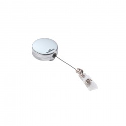 Durable Ретрактор Chrome, ролетен държач за бадж, с клипс, метален, 10 броя - Durable