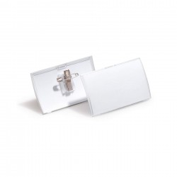 Durable Бадж Click Fold, с игла и щипка, хоризонтален, 54 х 90 mm, 25 броя - Durable