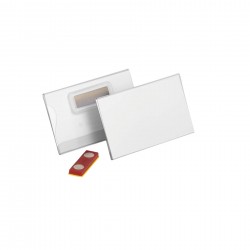 Durable Бадж, с магнит, хоризонтален, 54 х 90 mm, прозрачен, 25 броя - Durable
