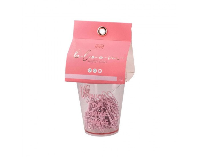 Кламери Biro Time Lolite, в чаша, розови, 150 броя