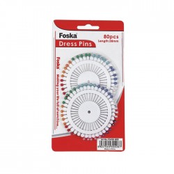 Foska Карфици, цветни, 38 mm, 80 броя - Офис аксесоари