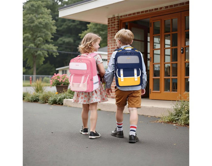 Раница Kingsons Ergo Junior, ученическа, розова
