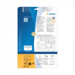 Herma Самозалепващи се етикети, A4, полиестерни, 48.5 х 25.4 mm, 25 листа - Herma