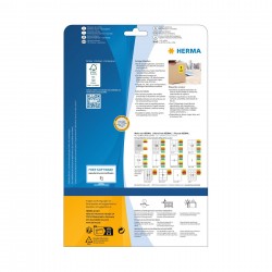 Herma Самозалепващи се етикети, A4, 105 х 37.1 mm, сини, 16 броя, 20 листа - Herma