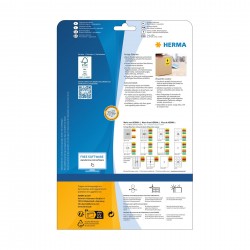 Herma Самозалепващи се етикети, A4, 70 х 37 mm, сини, 24 броя, 20 листа - Herma
