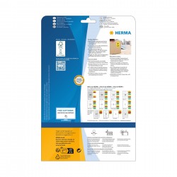 Herma Самозалепващи се етикети, A4, 70 х 37 mm, зелени, 24 броя, 20 листа - Herma